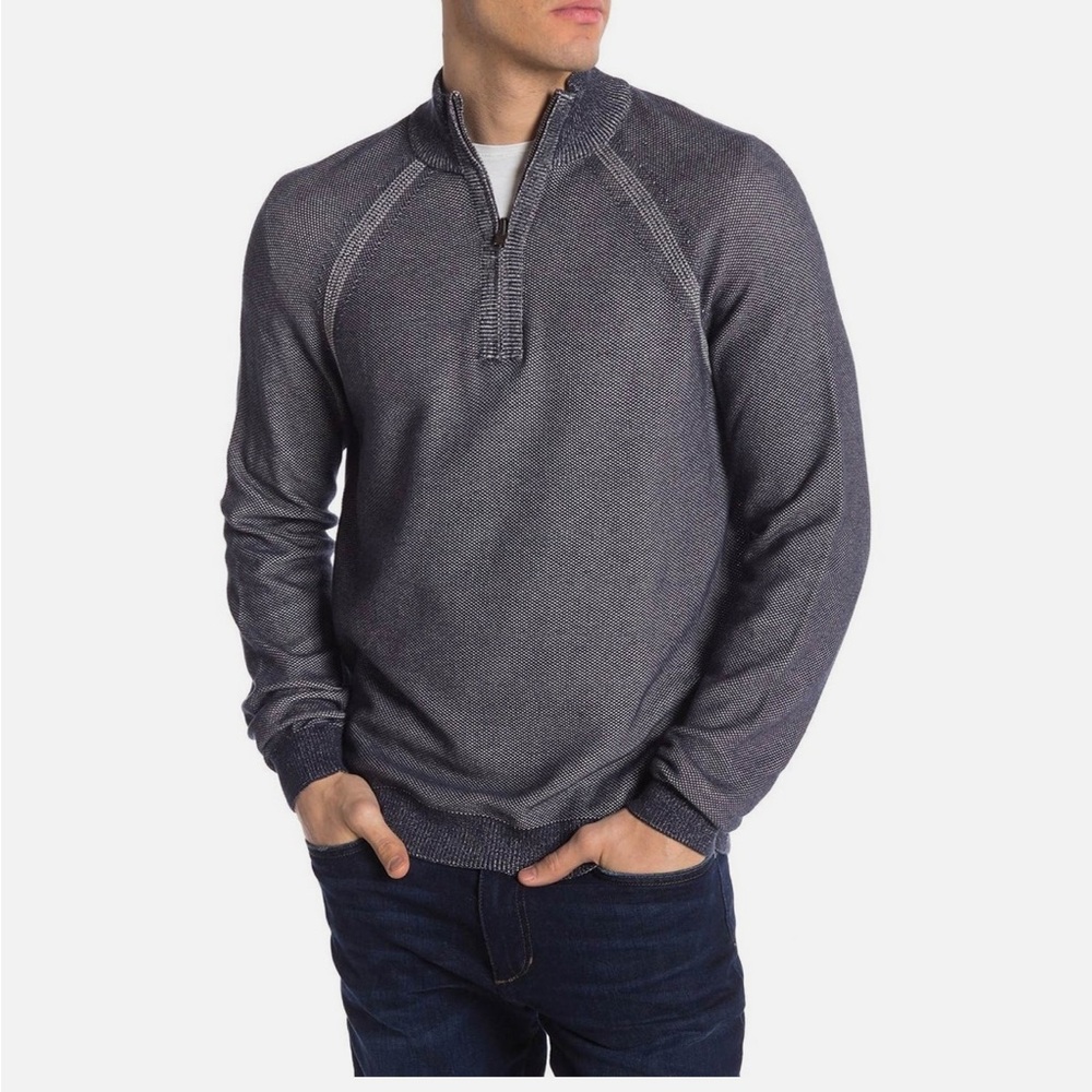 Tailor Vintage Dark Blue Men’s Zip-Up Sweater Size M